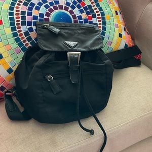 Prada Mini Nylon Black Backpack. Authentic.Vintage.